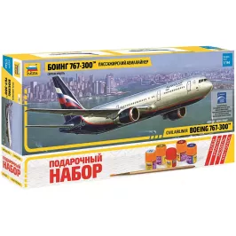 Подарочный набор "Пассажирский авиалайнер Боинг 767-300" картинка 405975 - МосИгра