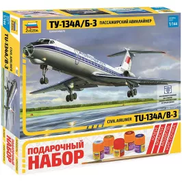 Подарочный набор "Пассажирский авиалайнер Ту-134А/Б-3" Подарочный набор "Пассажирский авиалайнер Ту-134А/Б-3" картинка 328908 - МосИгра
