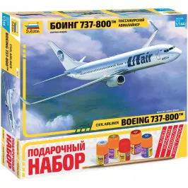 Подарочный набор "Пассажирский авиалайнер Боинг 737-800" картинка 328906 - МосИгра