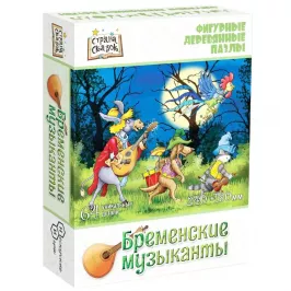 Фигурный деревянный пазл "Страна сказок: Бременские музыканты" картинка 342849 - МосИгра