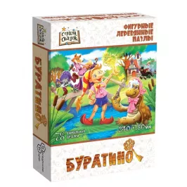 Фигурный деревянный пазл "Страна сказок: Буратино" картинка 343640 - МосИгра