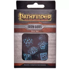 Набор кубиков Pathfinder: Iron Gods (чёрные с синим), 7 шт. картинка 328102 - МосИгра