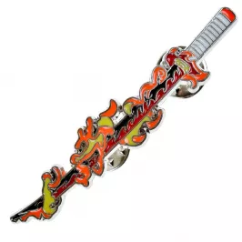 Металлический значок Demon Slayer. Меч Kyojuro Rengoku картинка 398552 - МосИгра