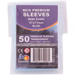 Протекторы MCG Premium Mini Euro: Blue (50 шт., 47x71 мм): прозрачные картинка 432316 - МосИгра