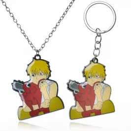 Набор из брелока и кулона Chainsaw Man: Denji обнимает Почиту картинка 381449 - МосИгра