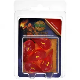 Набор кубиков PolyHero: Wizard Fireballs Dragonfire, 5 шт. картинка 389897 - МосИгра