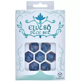 Набор кубиков Elvish Cobalt & Silver, 7 шт. картинка 376557 - МосИгра