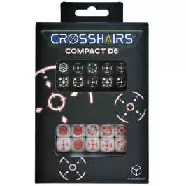 Набор кубиков Crosshairs Compact D6: Black & Pearl, 20 шт. картинка 396751 - МосИгра