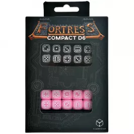 Набор кубиков Fortress Compact D6: Black & Pink, 20 шт. картинка 396756 - МосИгра