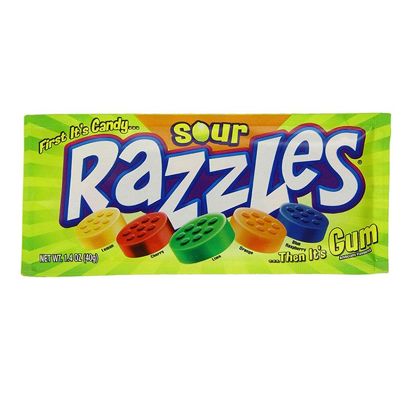 

Жевательная резинка Razzles "Sour Gum" 1/24