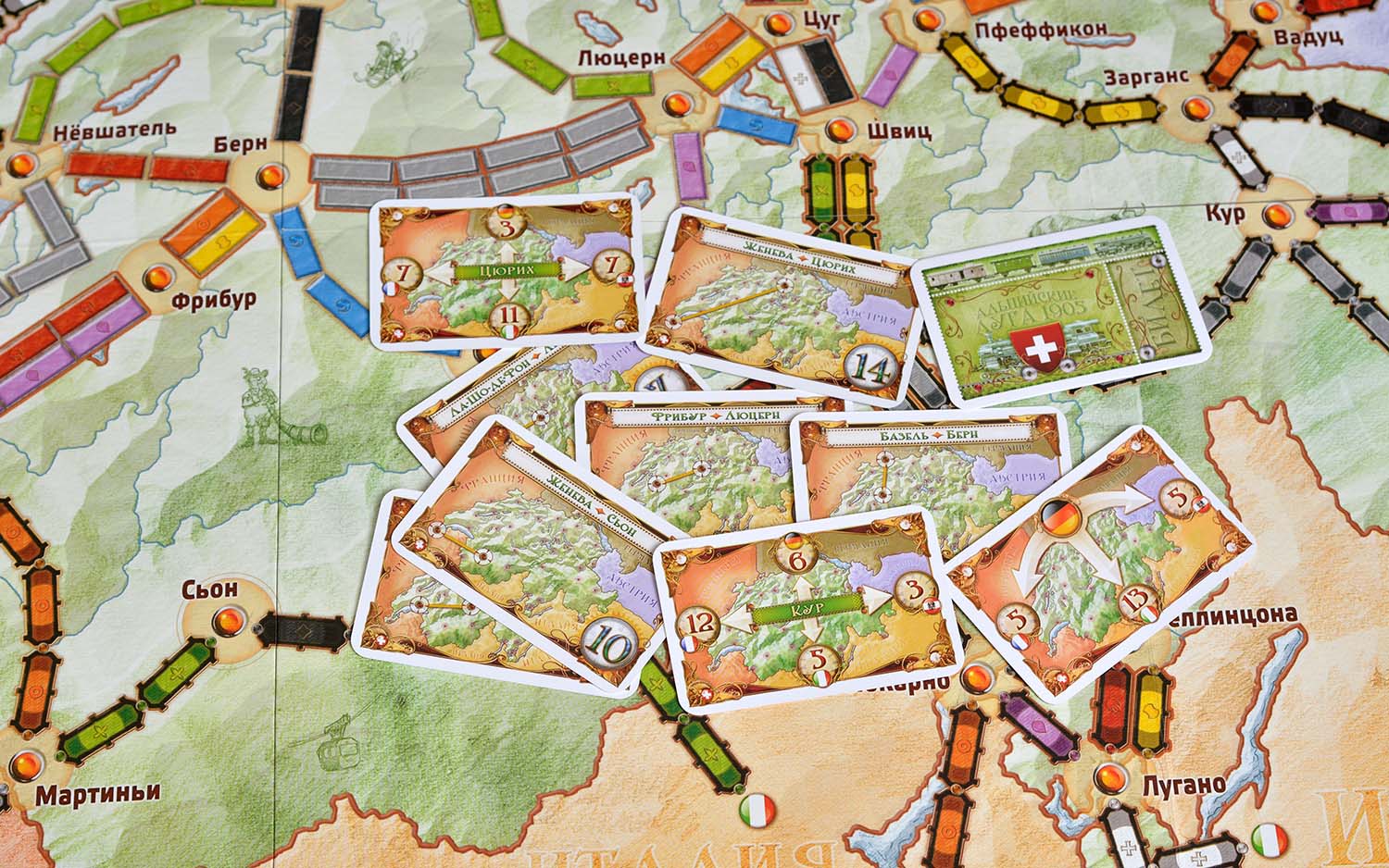 Компонент Ticket to Ride: Индия и Швейцария